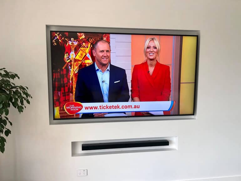 TV mounting perfection in a Kingsley home, and even the presenters are happy with it.