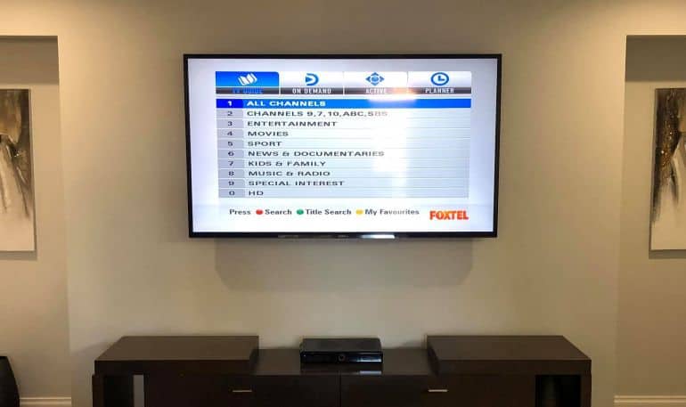 Sony 65” now looking pretty cool safely mounted.