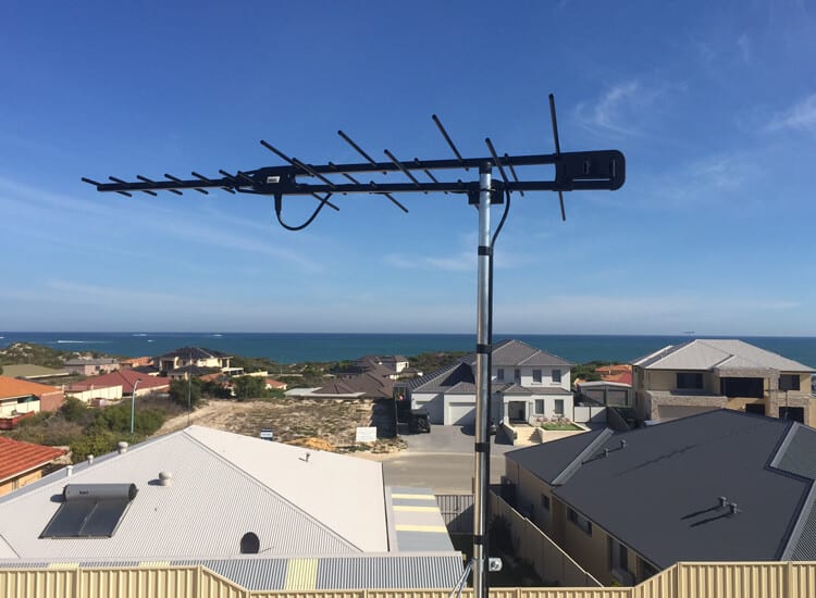 Hills Black Antenna installed on roof