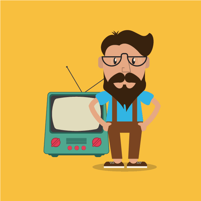 Hipster-Character-with-TV