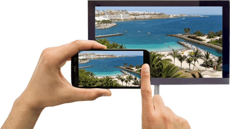 showing how to stream video from smartphone to tv