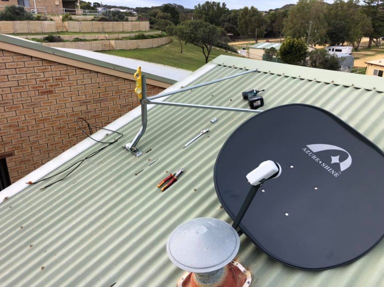 satellite dish installation at guilderton holiday park