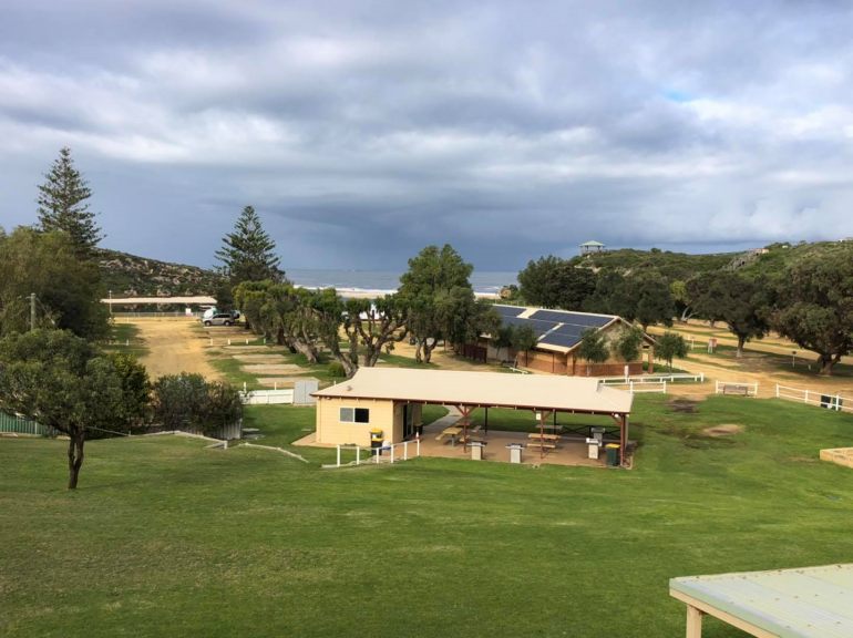 view from roof of guilderton holiday park