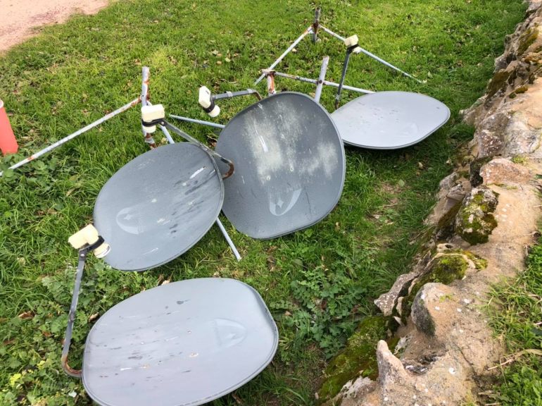old satellite dishes