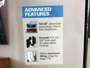 sanus vlt7 advanced features sticker on the box