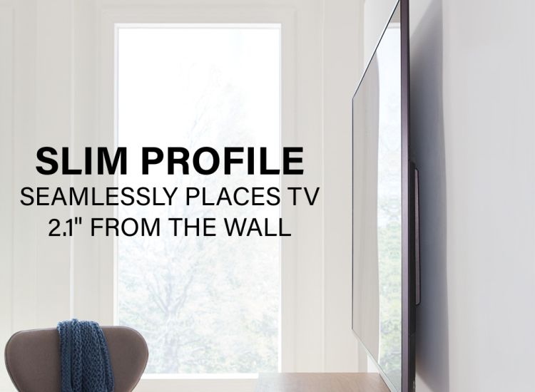 Profile of Sanus VLT7 tv wall mount.