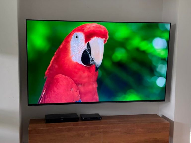 Wall mounted Sony 83” OLED XR TV