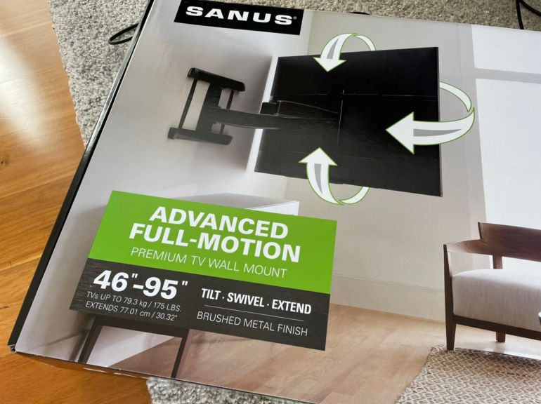 Sanus advanced full motion TV wall mount box