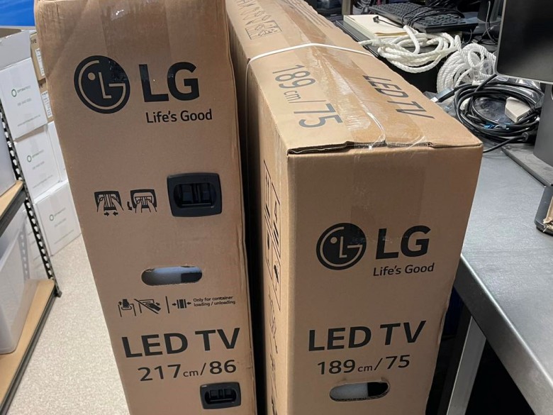two LG LED TV's in boxes