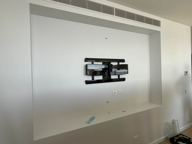 Sanus VXF830 on the wall before mounting TV