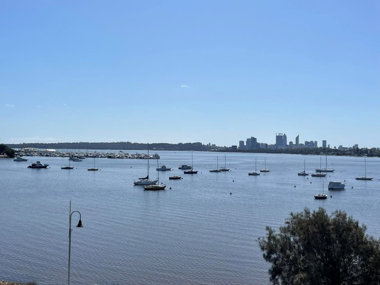 view from applecross apartment across the river to perth city