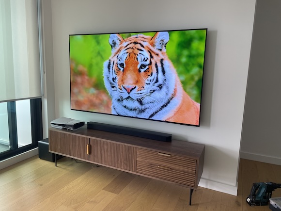 TV installed with conduit cables