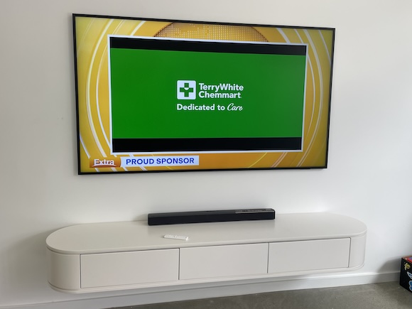 TV installed with conduit cables