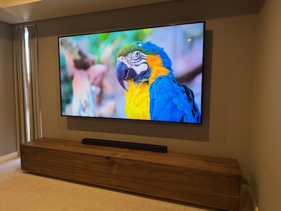 TV installed with hidden cables on a cavity wall
