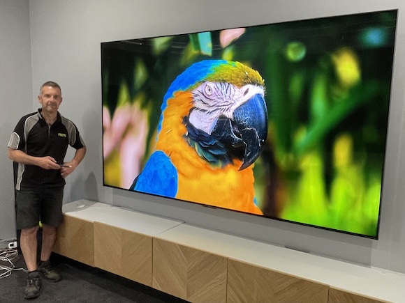 TV installed with conduit cables